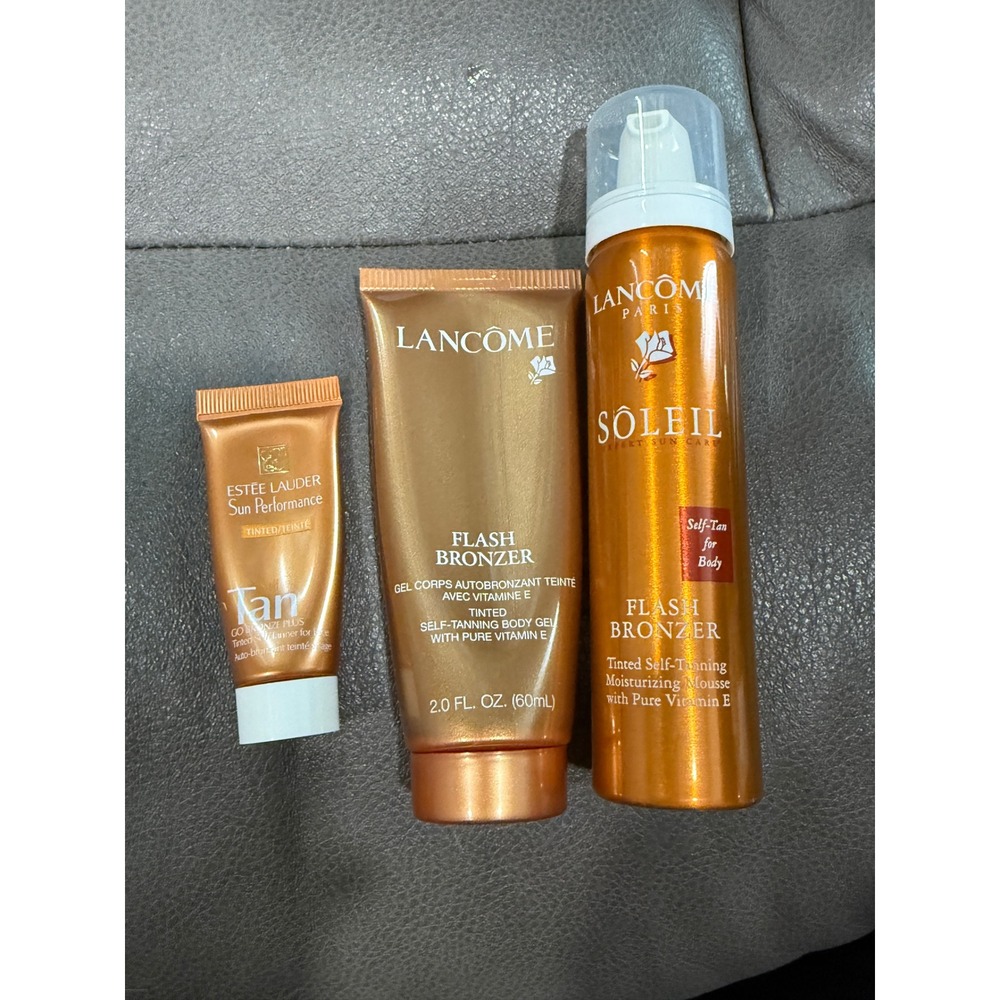 Lancome Flash Bronzer Body Gel Mousse & Estee Lauder Sun Performance Tan Set